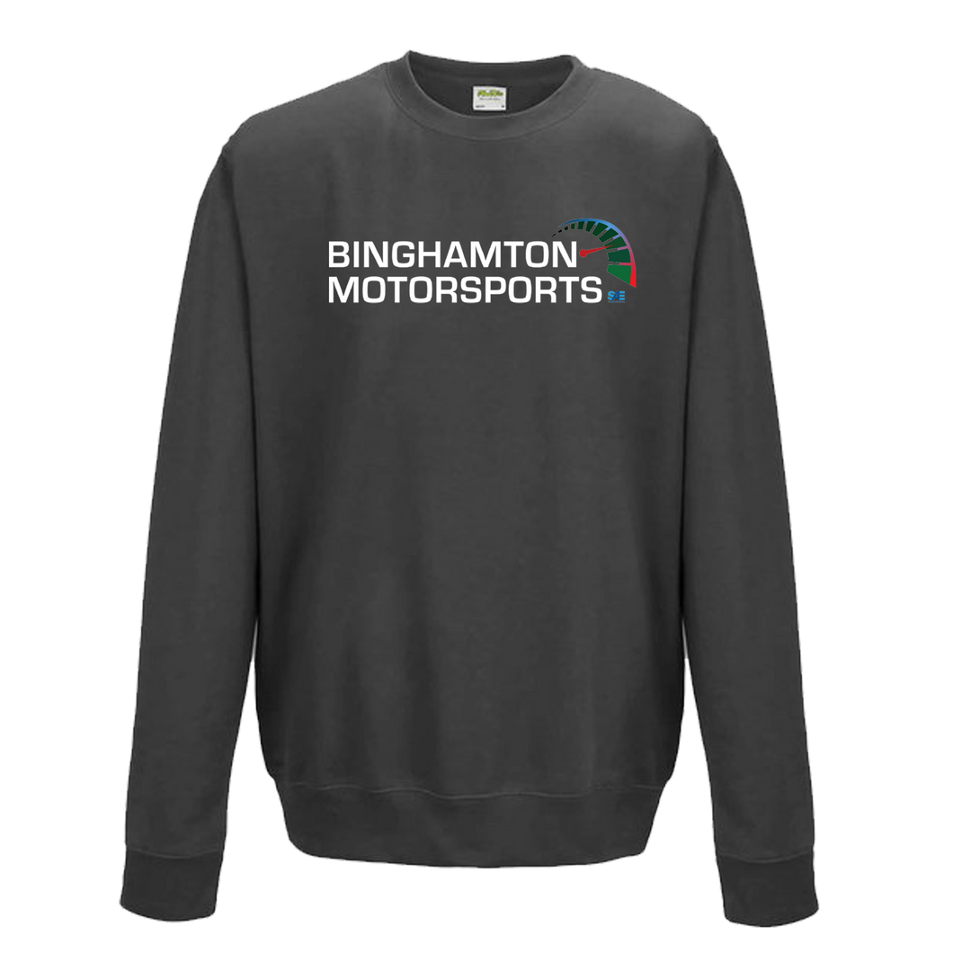 Binghamton Motorsports Crewneck Full Chest in Charcoal