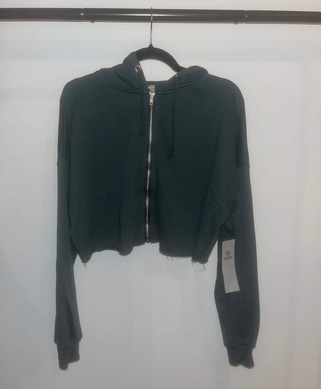 Cropped Zip Up Terry Jacket