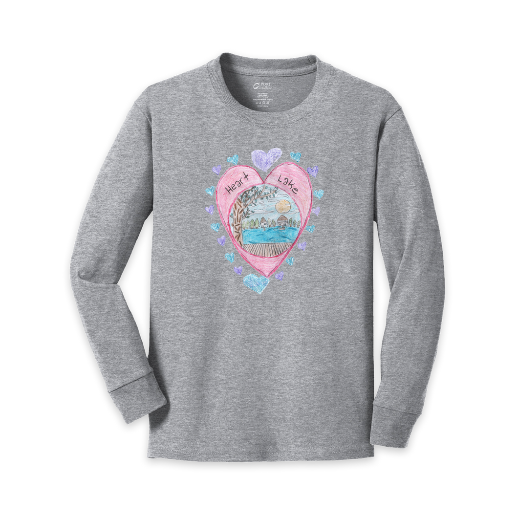 Heart Lake - YOUTH Heart Long Sleeve T-Shirt