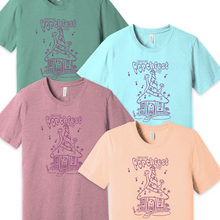 Load image into Gallery viewer, Ithaca Porchfest 2023 T-Shirt - Alt Design with Magenta Ink
