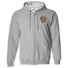 Load image into Gallery viewer, LEISURE WEAR- Hancock Fire Department Full Zip Hooded Sweatshirt (Front Only Full Color Logo)
