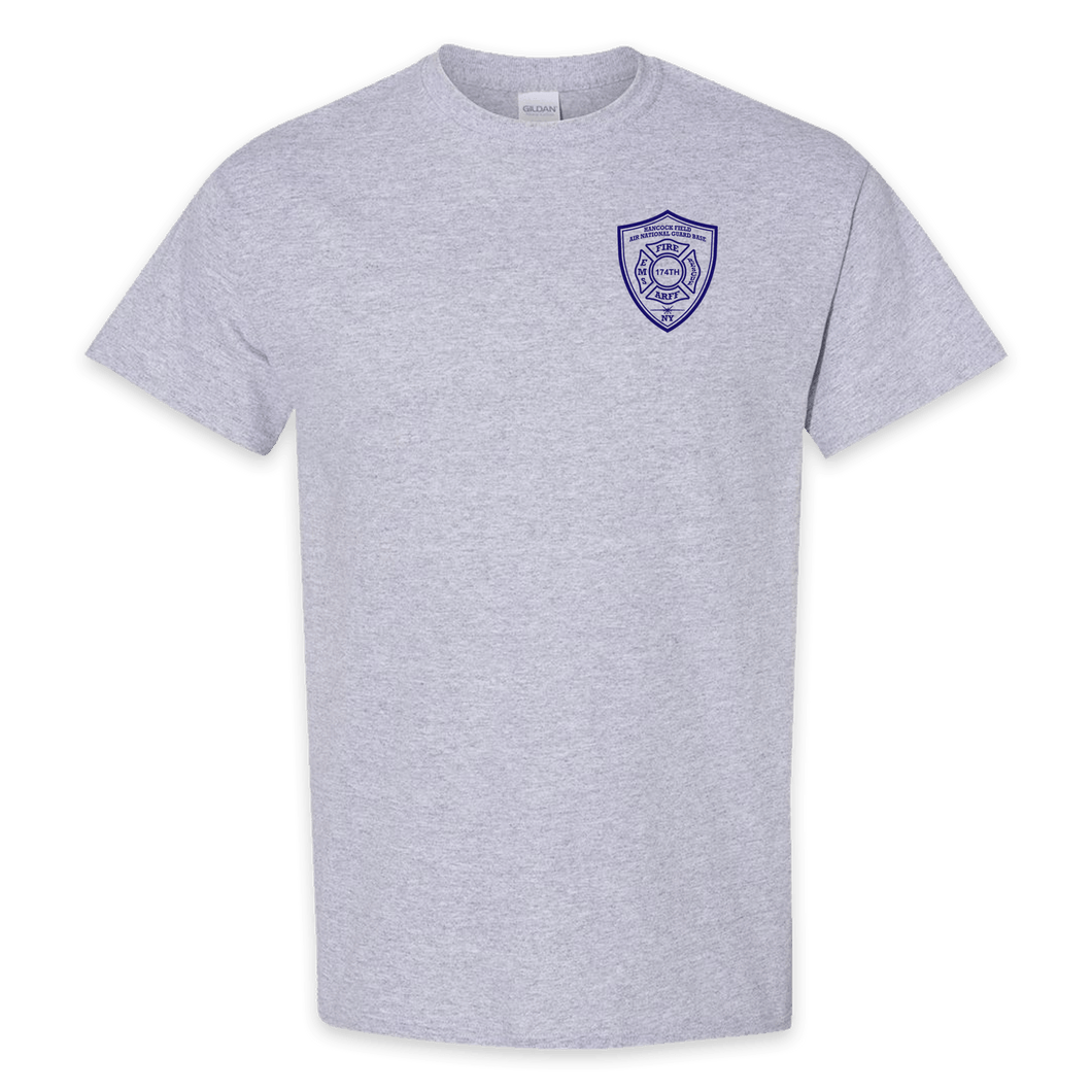 ON DUTY- Hancock Fire Department Short Sleeve Tee (Front Only- Blue Logo)