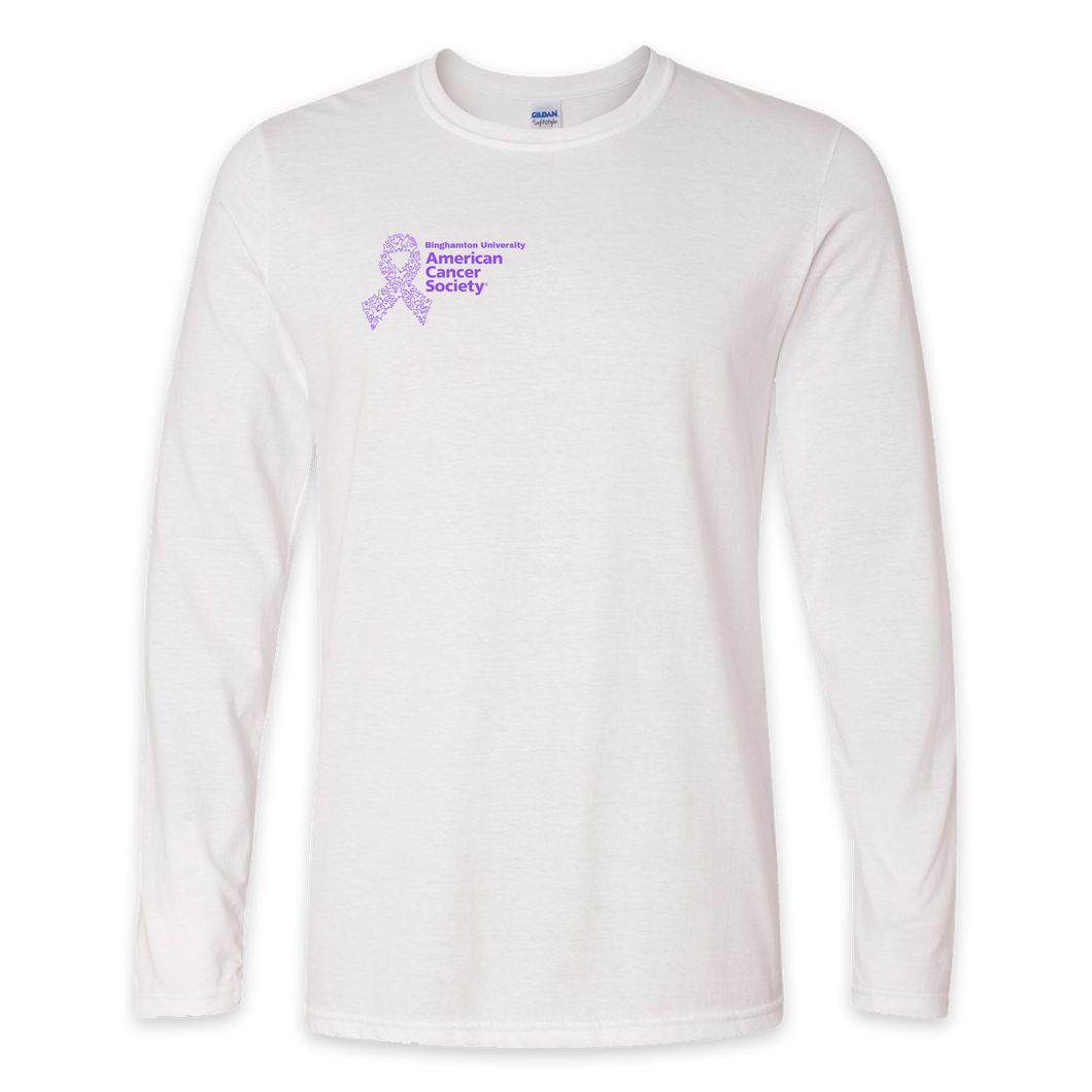 Relay for Life White Long Sleeve T-Shirt - FRONT LOGO ONLY