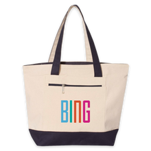 Load image into Gallery viewer, Visit Bing Zippered Tote Bag
