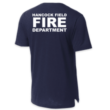Load image into Gallery viewer, LEISURE WEAR- Hancock Fire Department Short Sleeve Performance Shirt (White Logo w/back)
