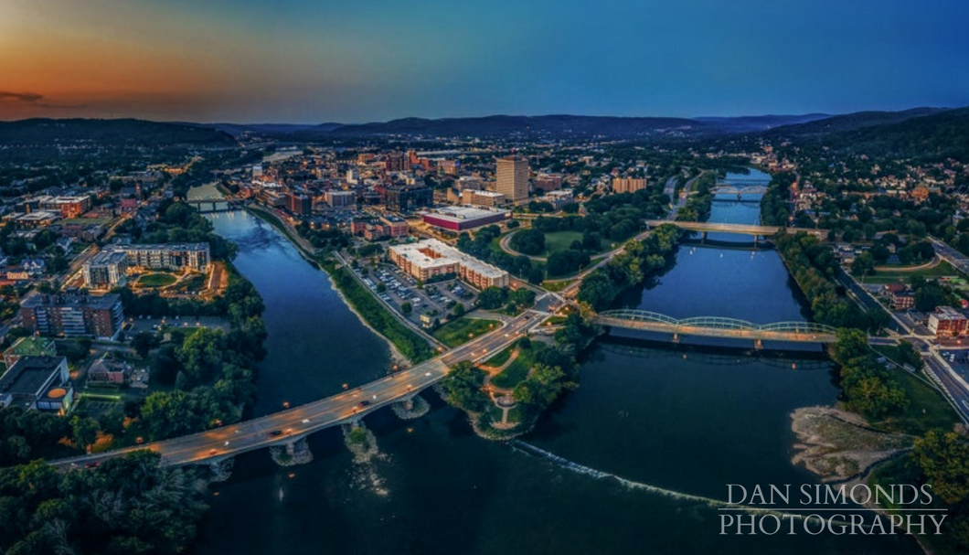 City of Binghamton Two Rivers by Dan Simonds Postcard