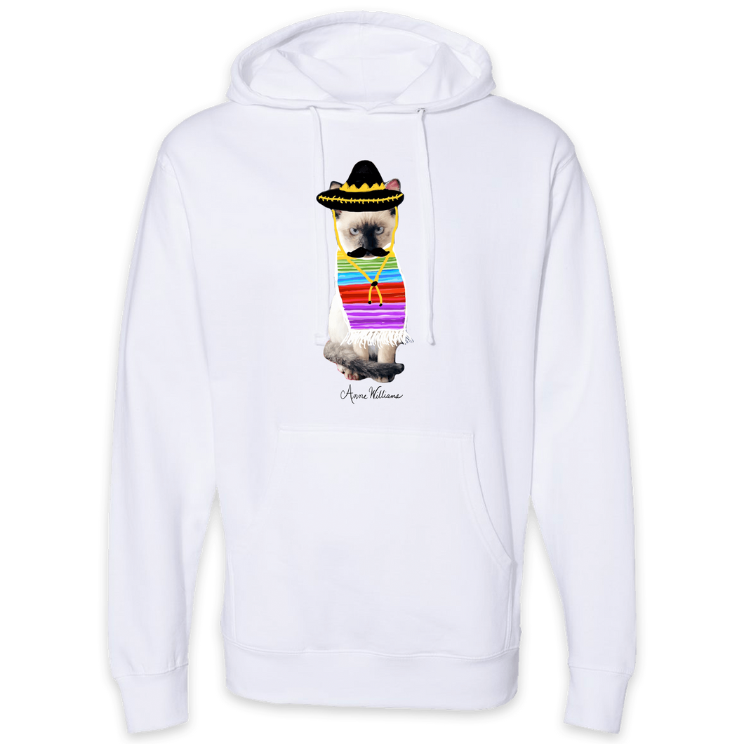 Anne Williams Art Mexican Cat Pullover Hooded Sweatshirt