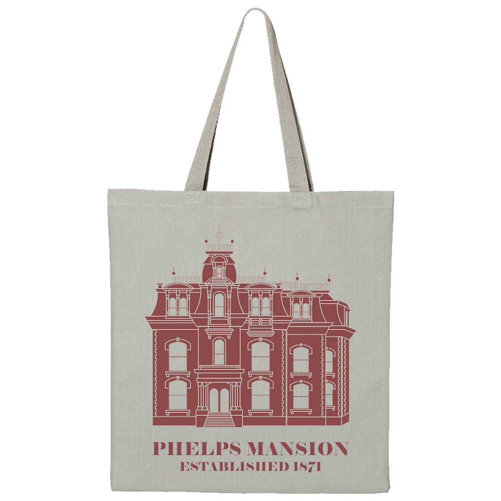 Phelps Mansion Tote Grey with Mansion