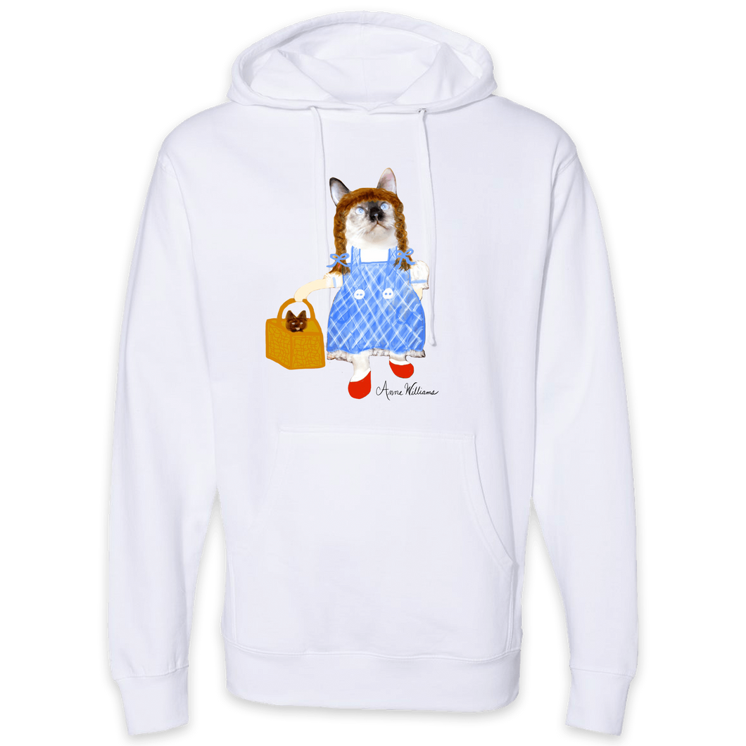 Anne Williams Art Red Riding Hood Cat Pullover Hooded Sweatshirt