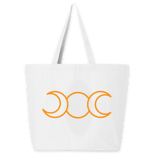 Load image into Gallery viewer, Triple Moon Tote - White with Orange Ink
